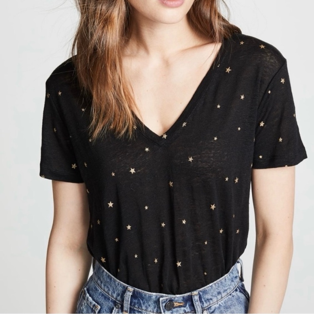 Rails Cara Foil Star V-Neck Short Sleeve Top